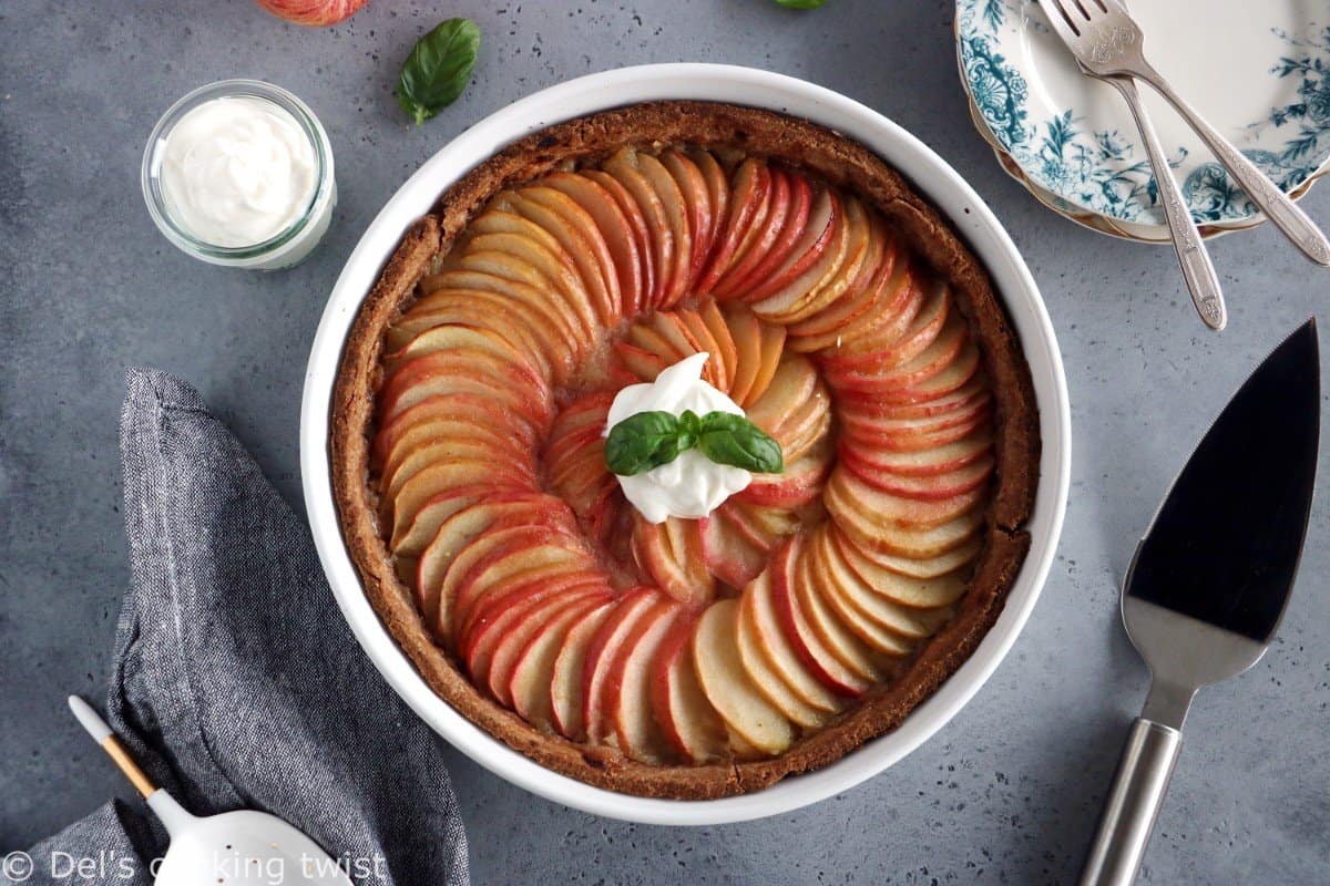 Tarte aux pommes rustique (vegan, sans sucre)