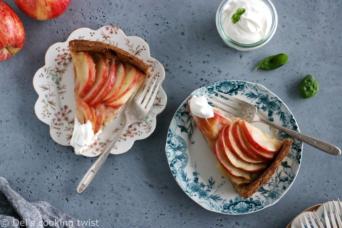 Tarte aux pommes rustique (vegan, sans sucre)