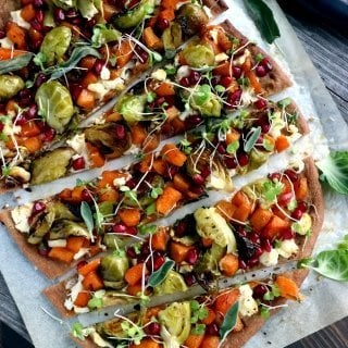 Butternut Squash and Brussels Sprout Whole Wheat Pizza