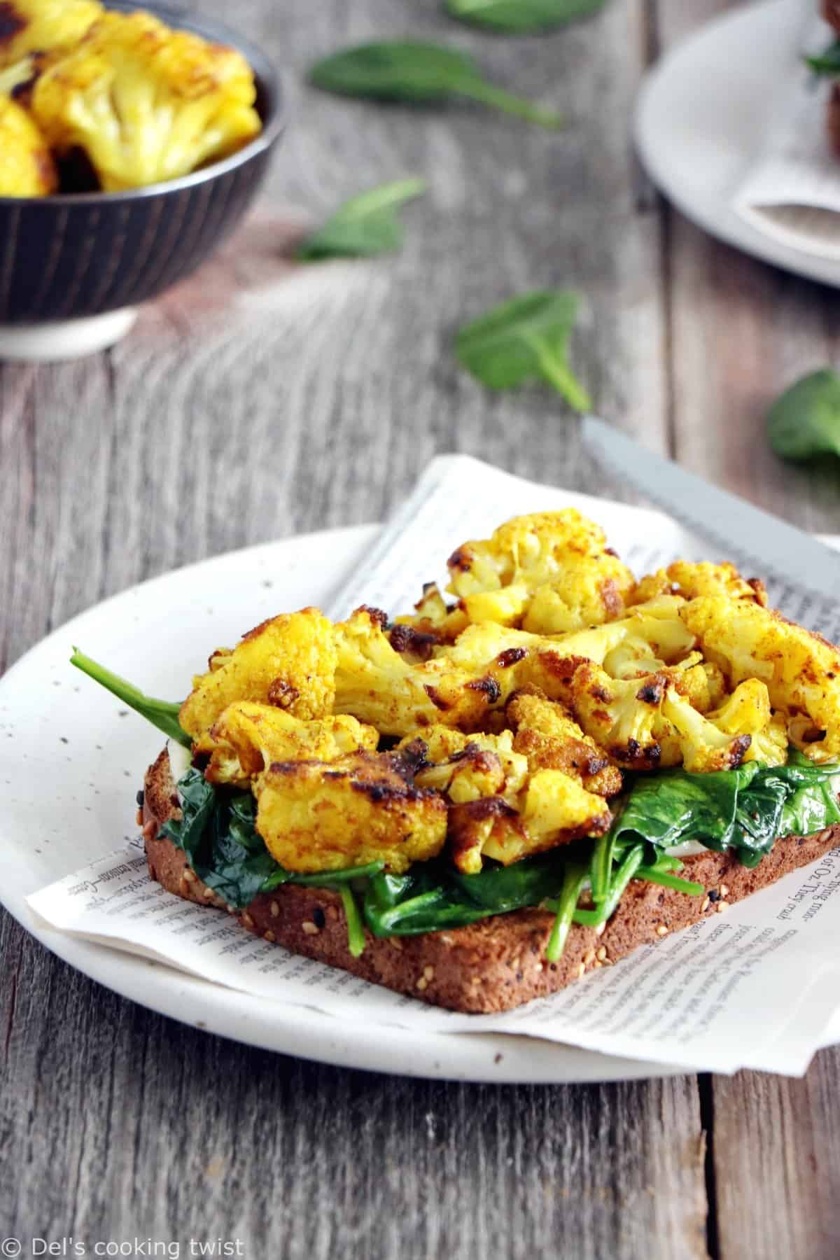 Curried Cauliflower Grilled-Cheese Sandwich