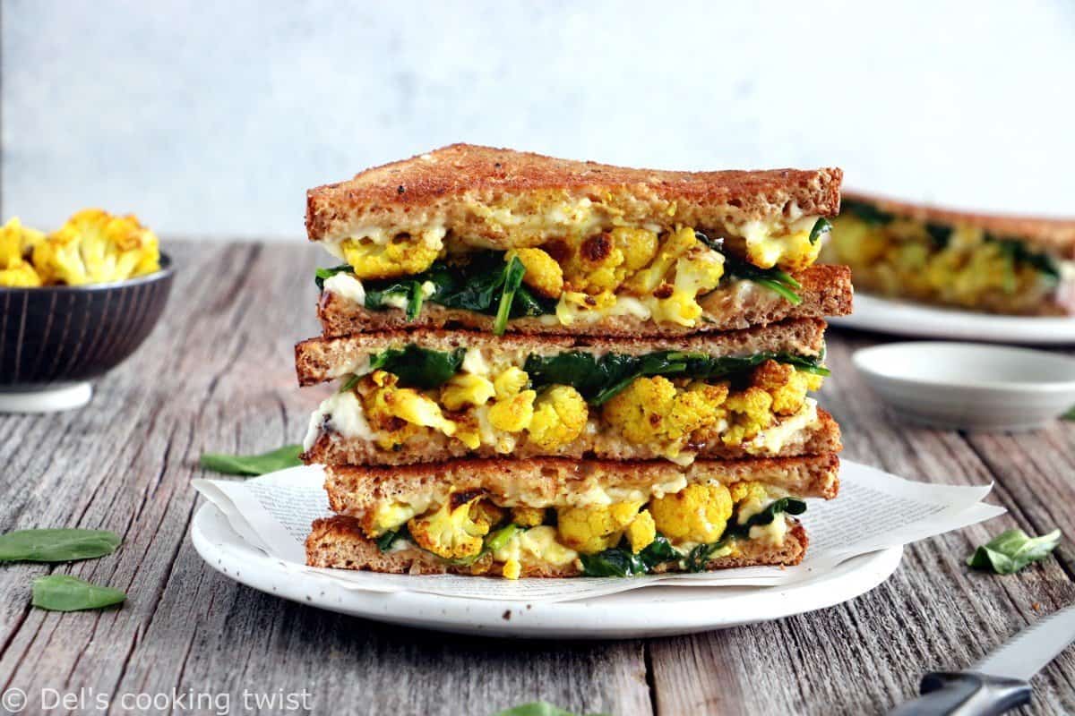 Curried Cauliflower Grilled-Cheese Sandwich