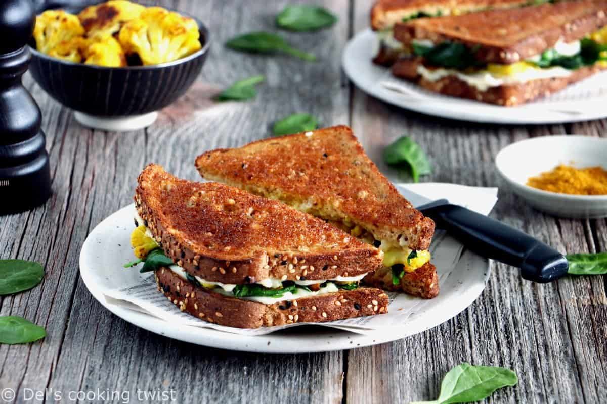 Curried Cauliflower Grilled-Cheese Sandwich