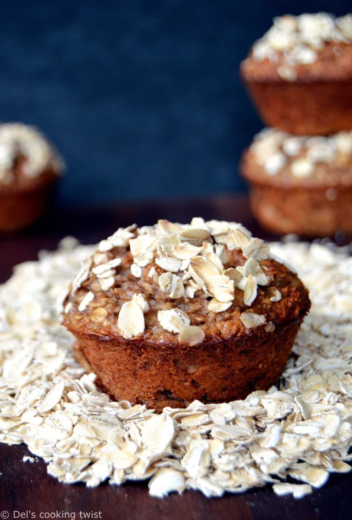 Healthy Banana Oatmeal Muffins