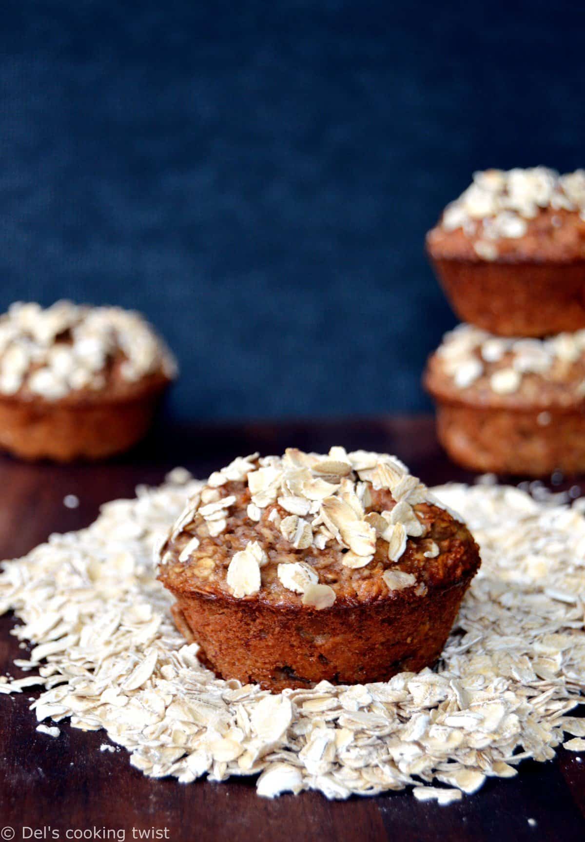 Healthy Banana Oatmeal Muffins