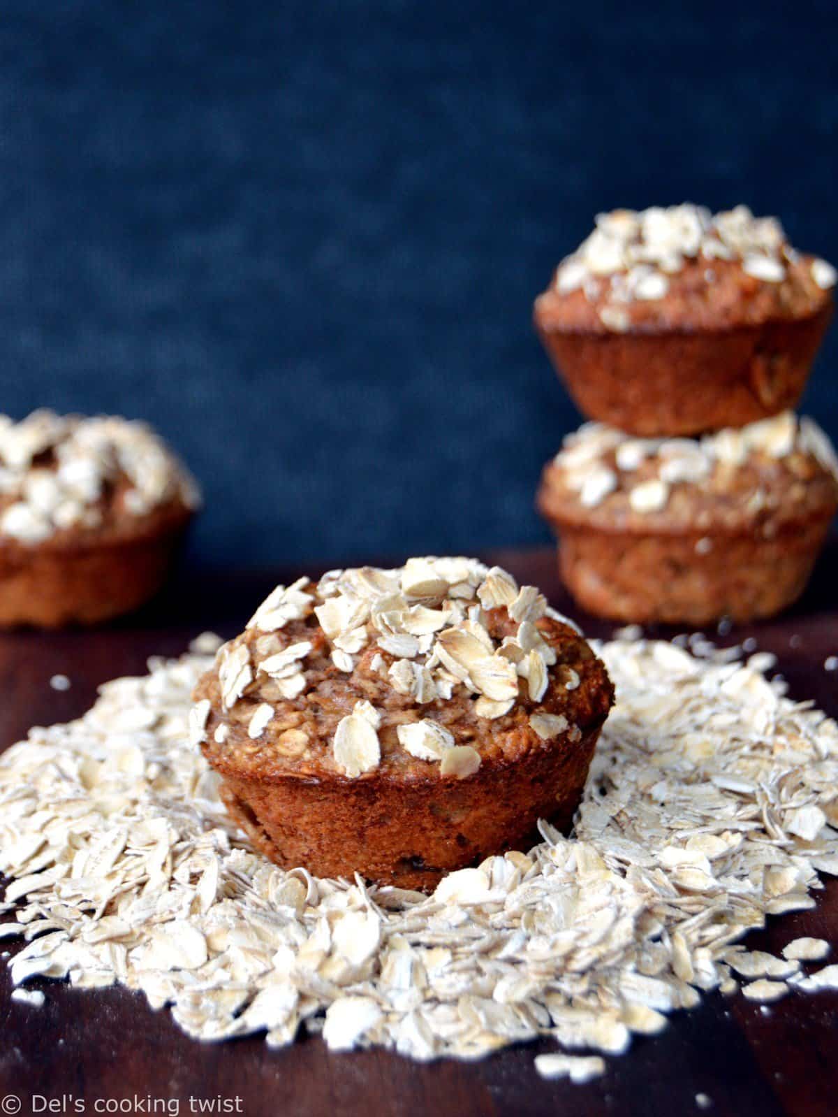 Healthy Banana Oatmeal Muffins