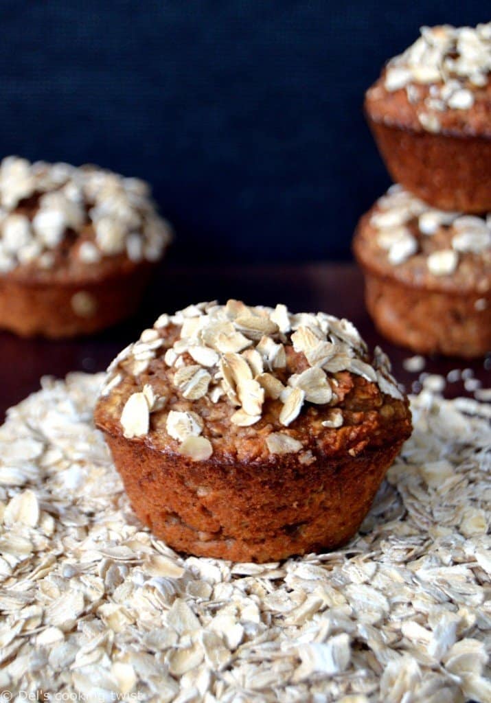 Healthy Banana Oatmeal Muffins - Del's cooking twist