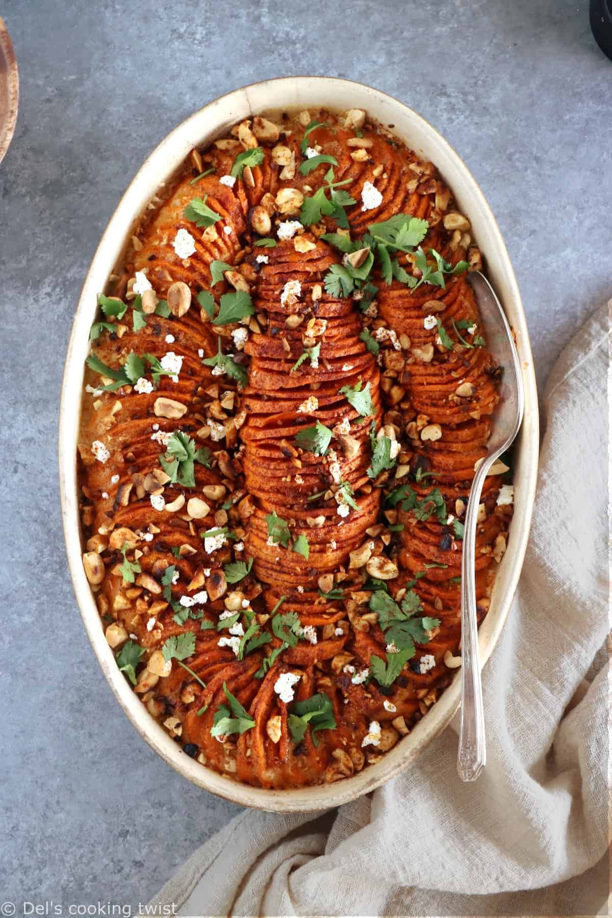 Spicy Sweet Potato and Peanut Butter Gratin