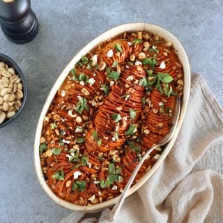 Spicy Sweet Potato and Peanut Butter Gratin