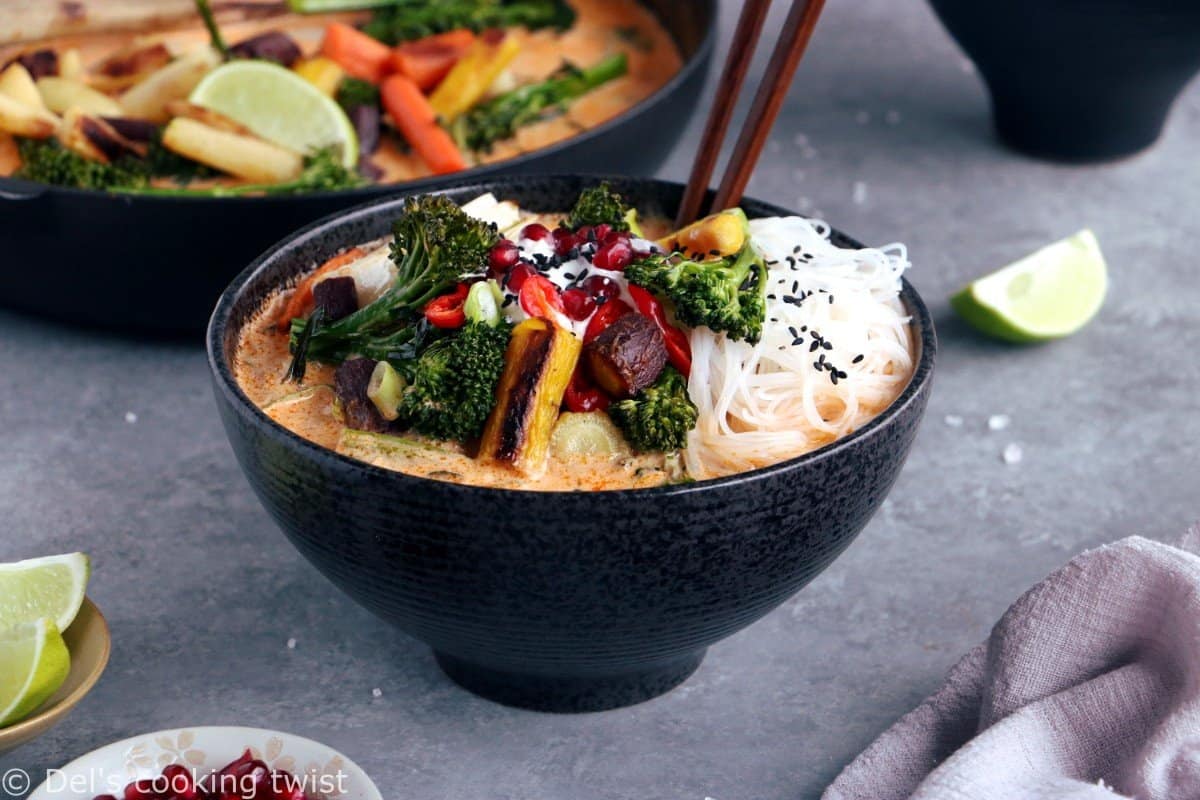 Vegan Thai Red Curry Noodle Soup