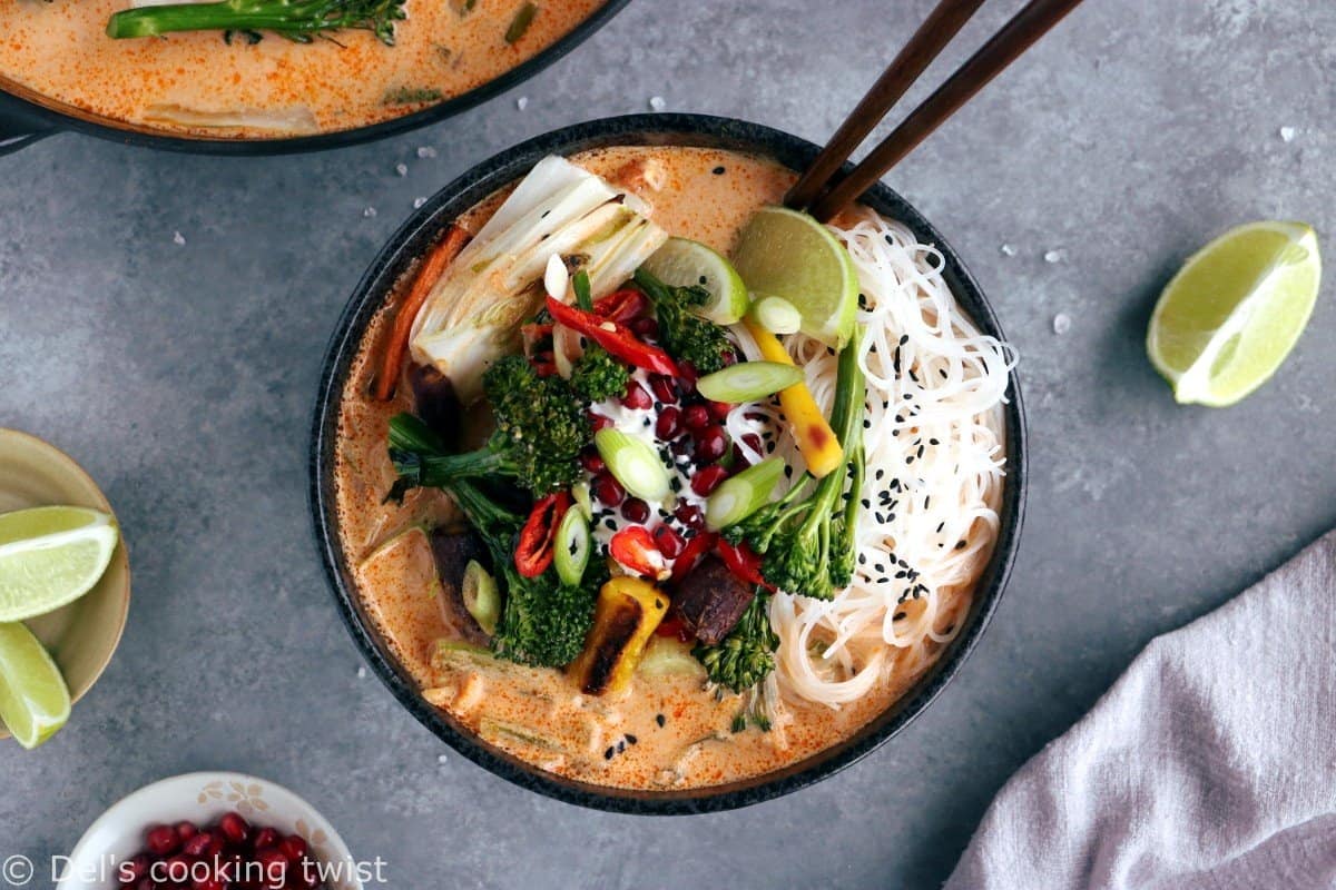 Vegan Thai Red Curry Noodle Soup