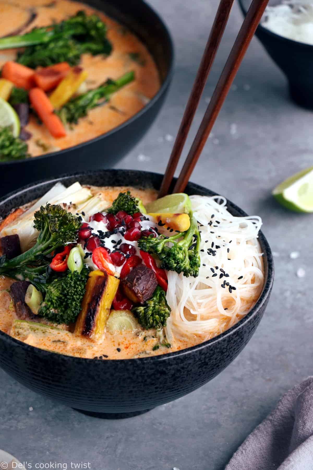 Vegan Thai Red Curry Noodle Soup