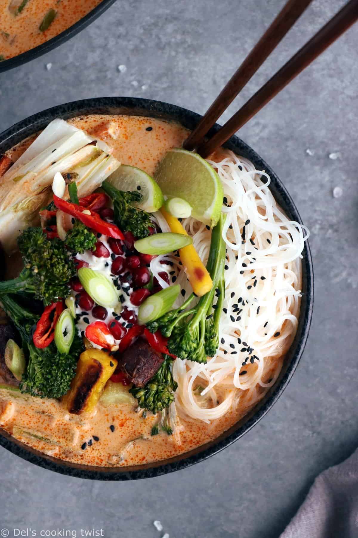 Vegan Thai Red Curry Noodle Soup