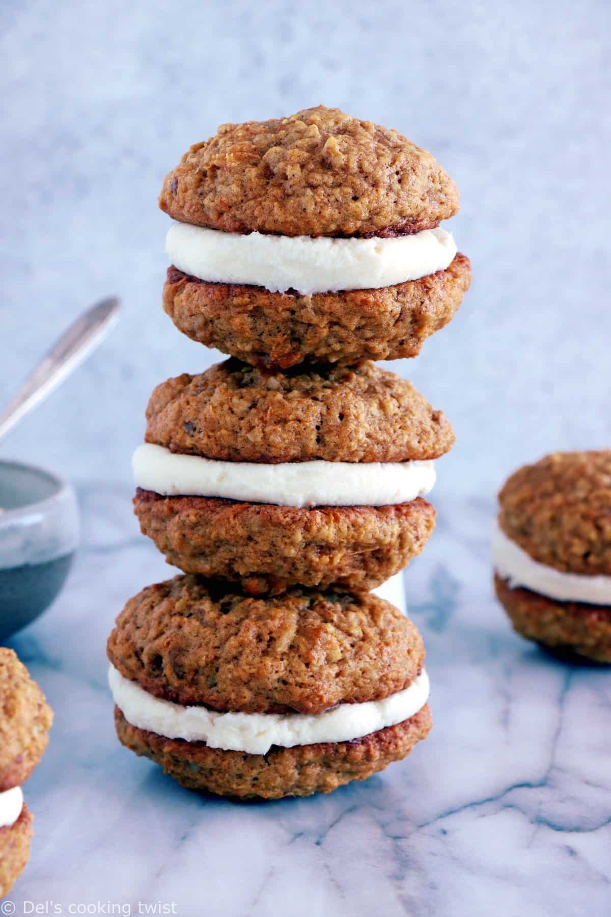 Sandwich cookies façon carrot cake