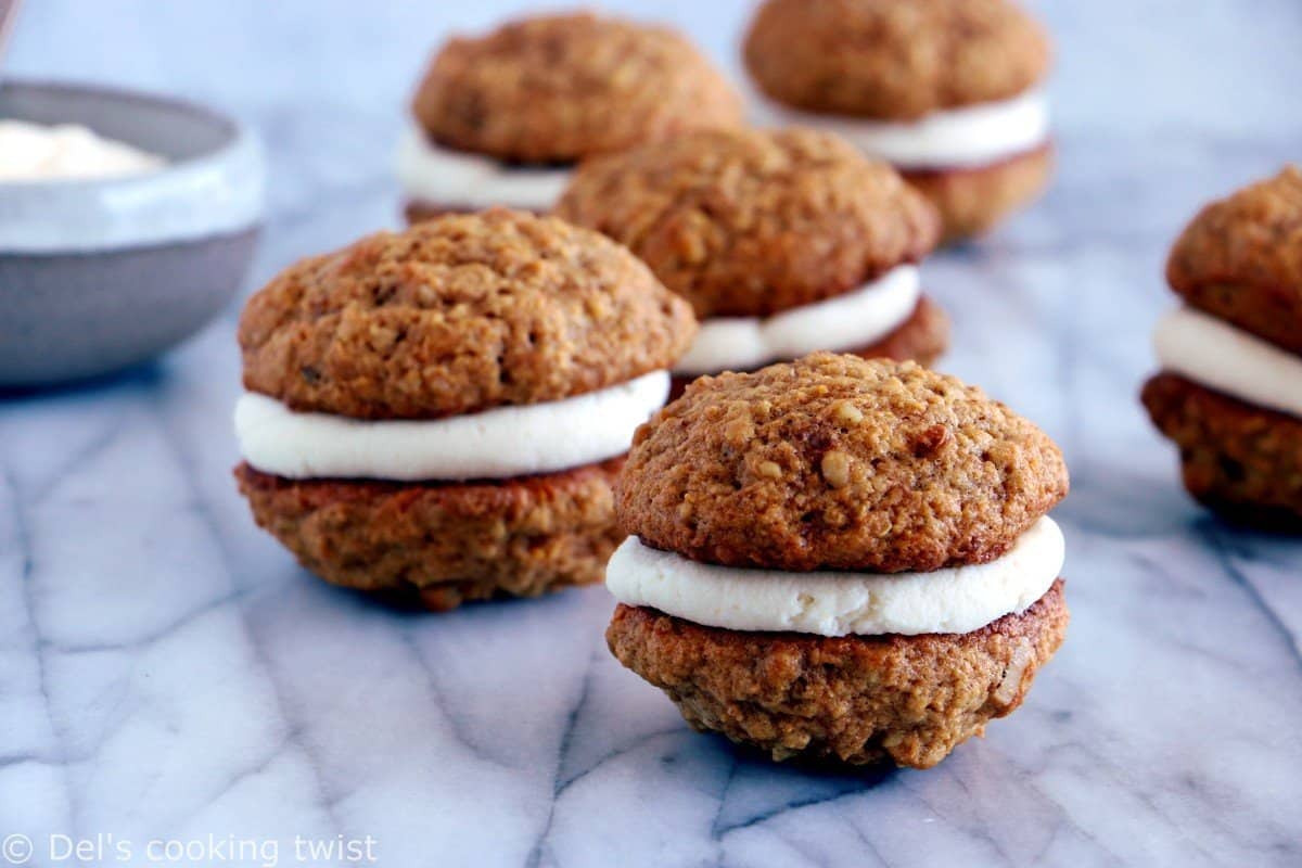 Sandwich cookies façon carrot cake