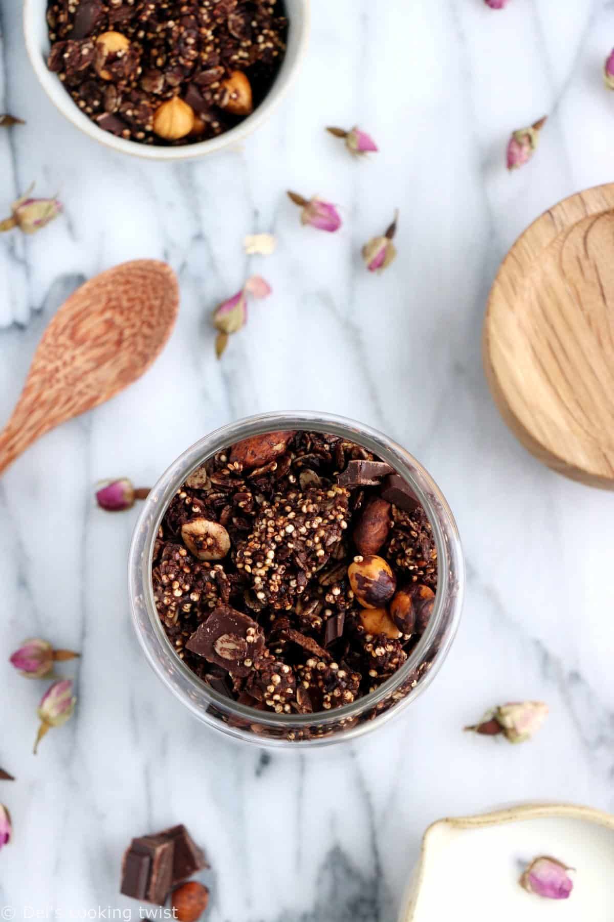 Granola croustillant quinoa et chocolat