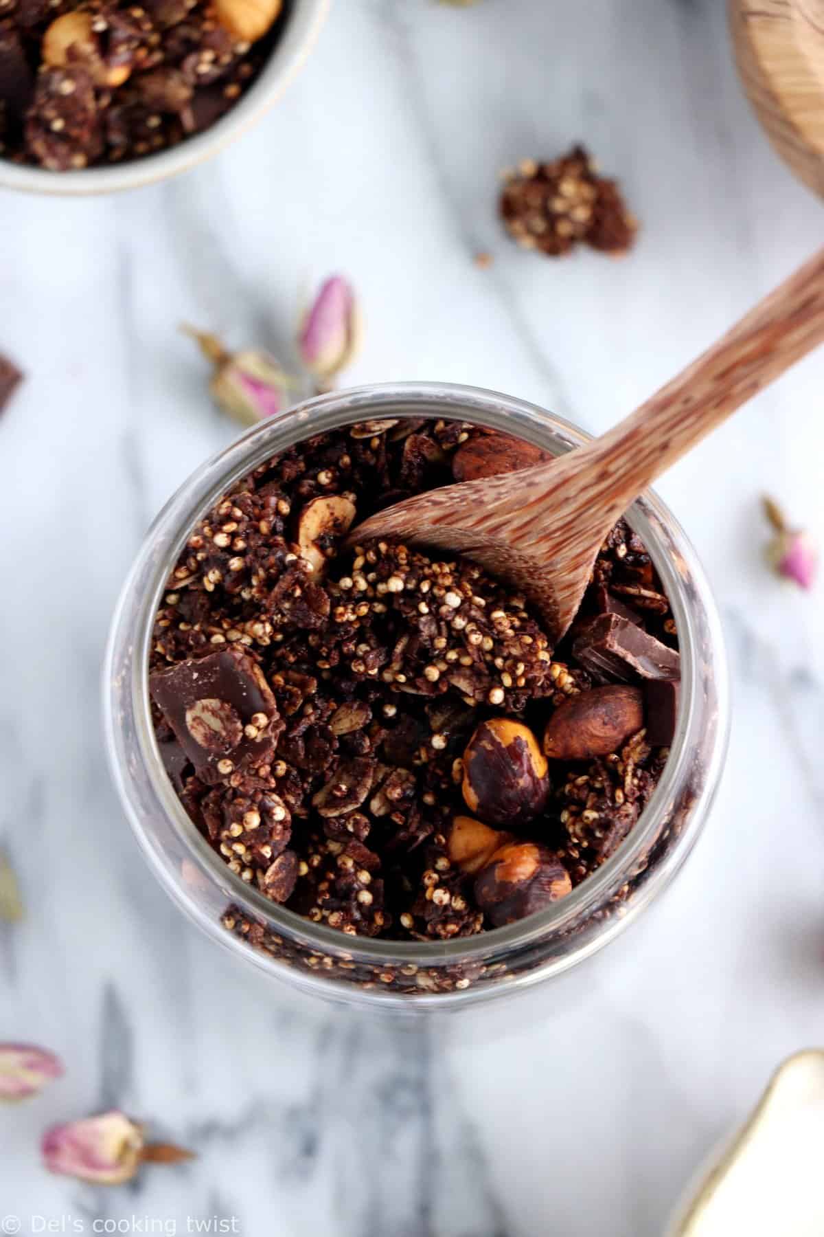 Granola croustillant quinoa et chocolat