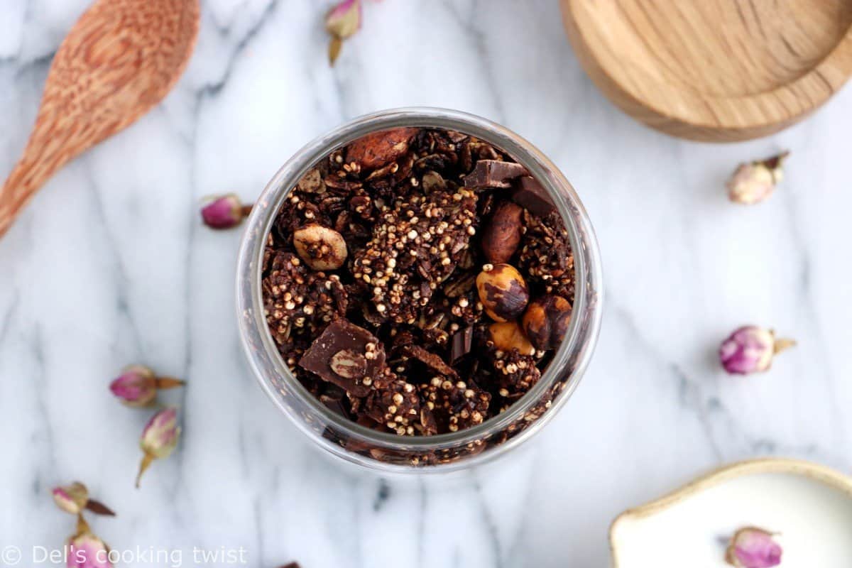 Granola croustillant quinoa et chocolat