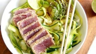 Sesame Crusted Ahi Tuna with Zoodles - Del's cooking twist