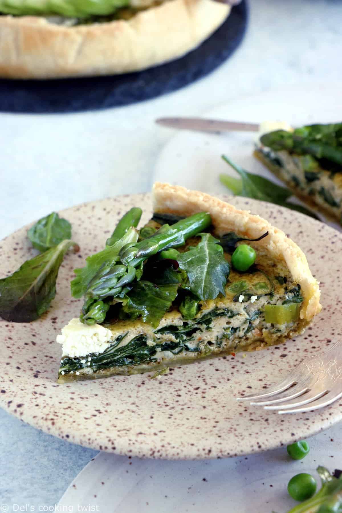 Quiche printanière aux légumes verts