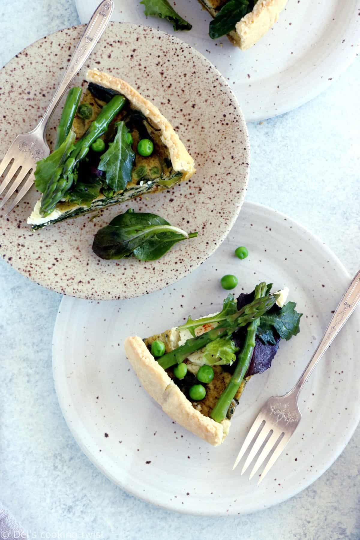 Quiche printanière aux légumes verts