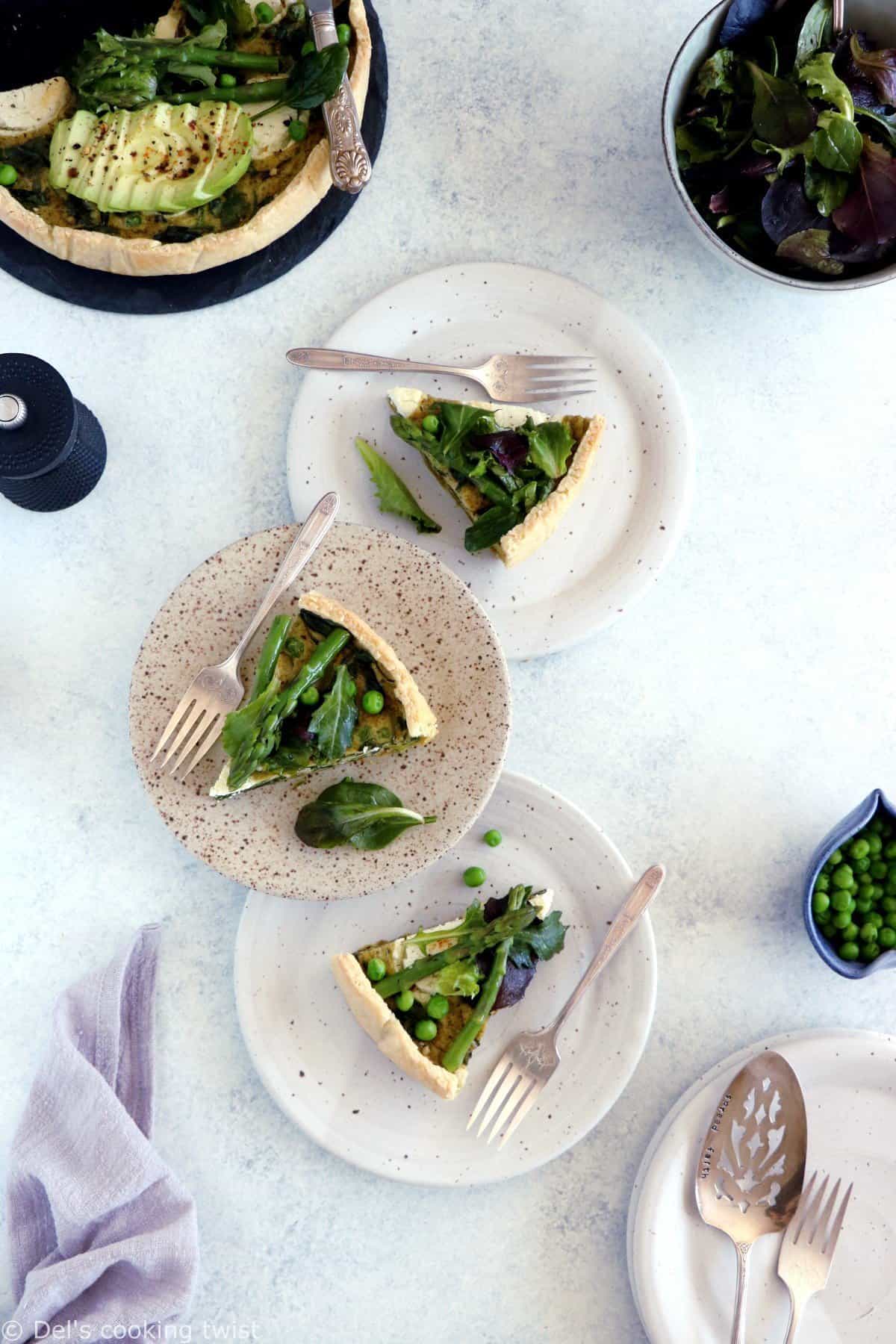 Quiche printanière aux légumes verts