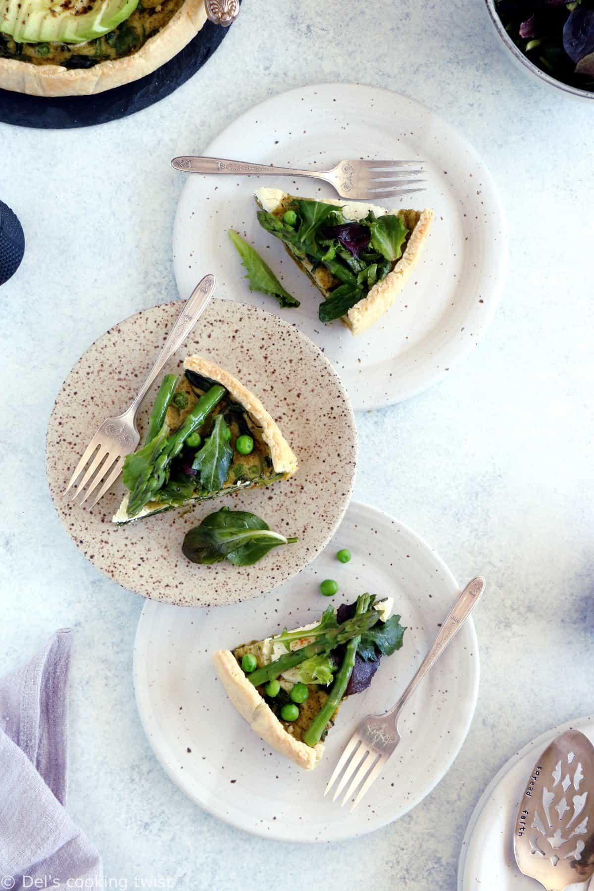 Quiche printanière aux légumes verts