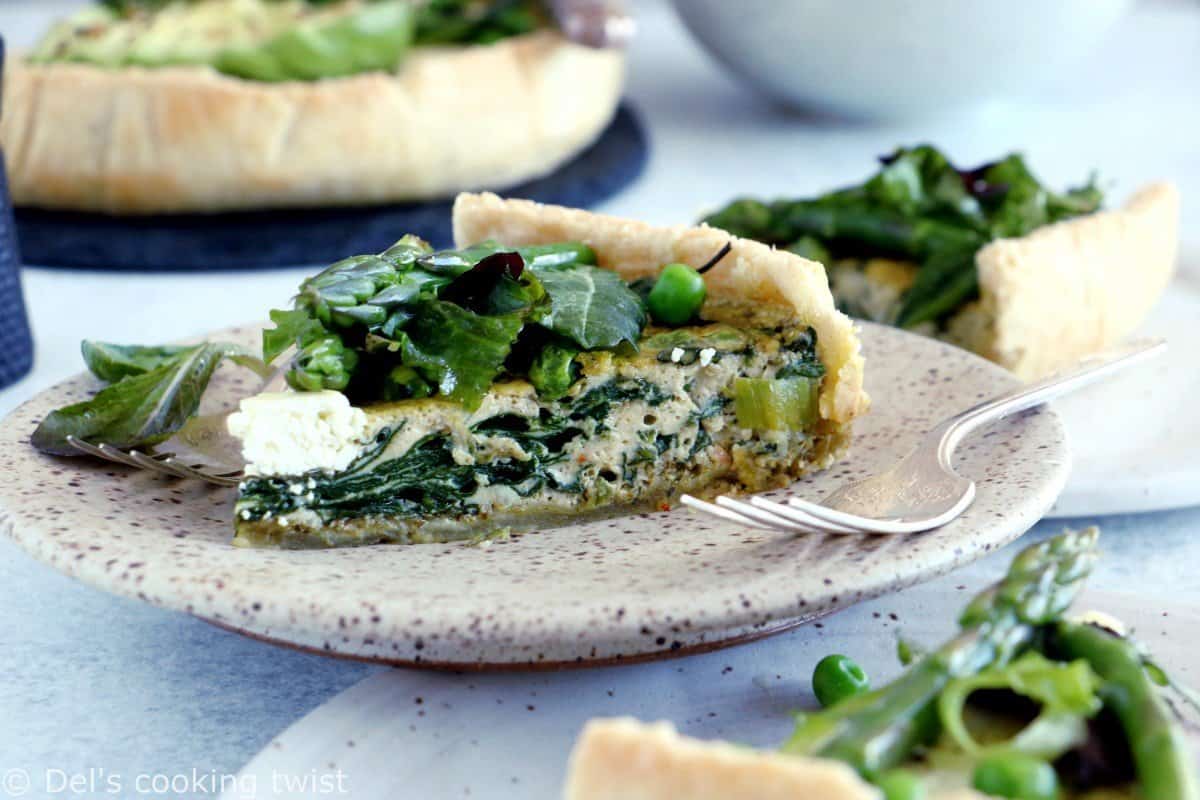 Quiche printanière aux légumes verts