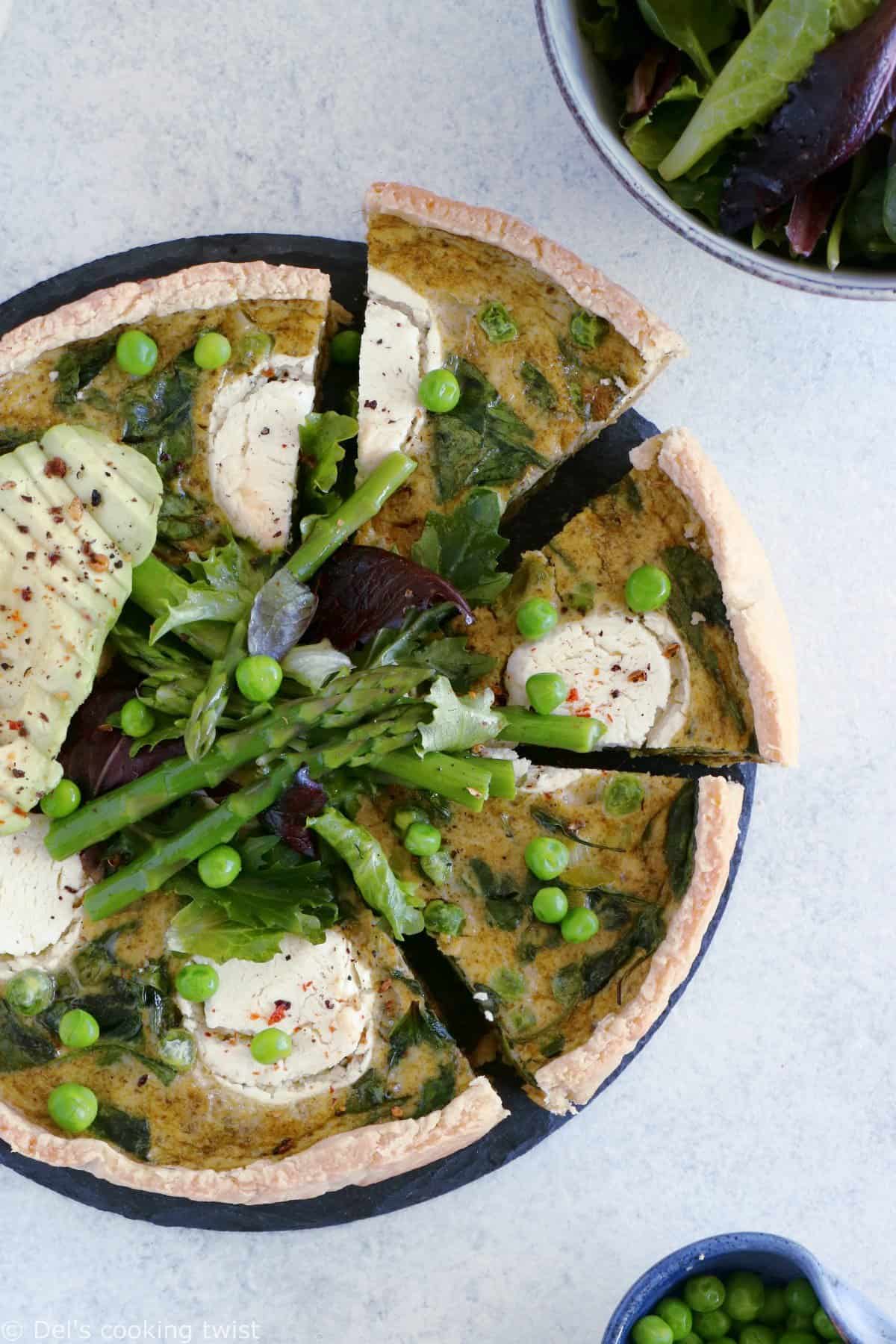 Quiche printanière aux légumes verts