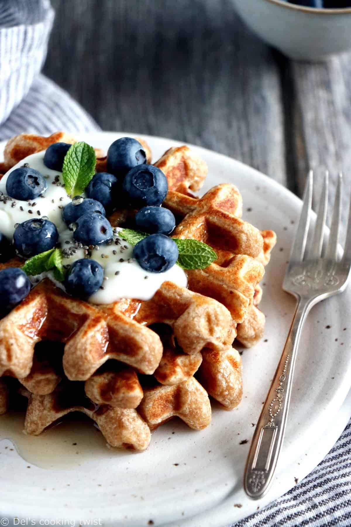 Fluffy Whole Wheat Waffles