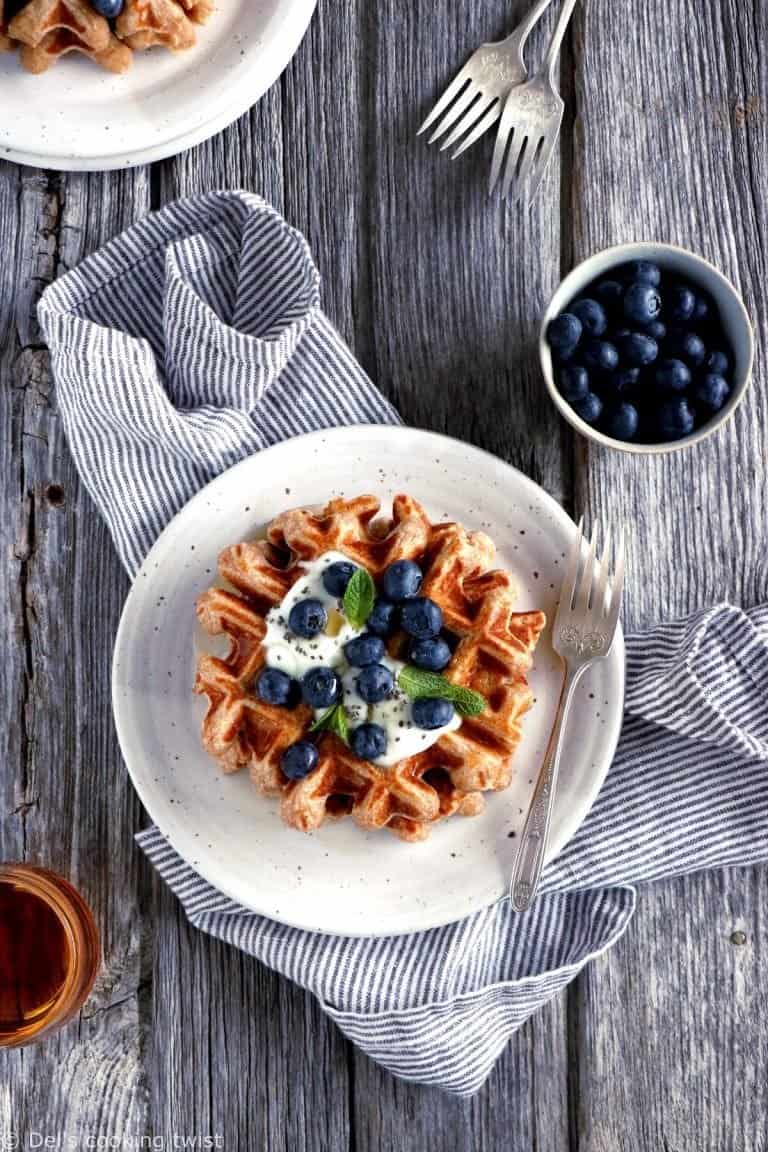 Fluffy Whole Wheat Waffles Del's cooking twist