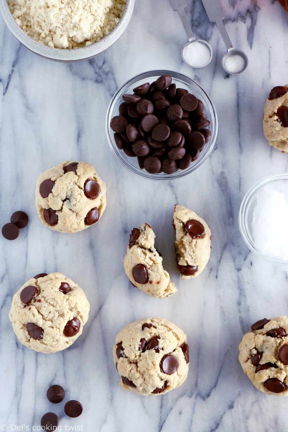 Skinny Coconut Oil Chocolate Chip Cookies