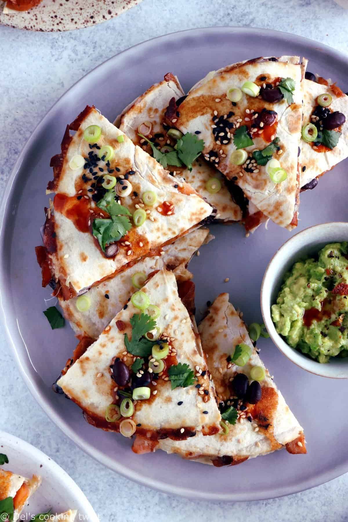 Teriyaki Sweet Potato and Black Bean Quesadillas