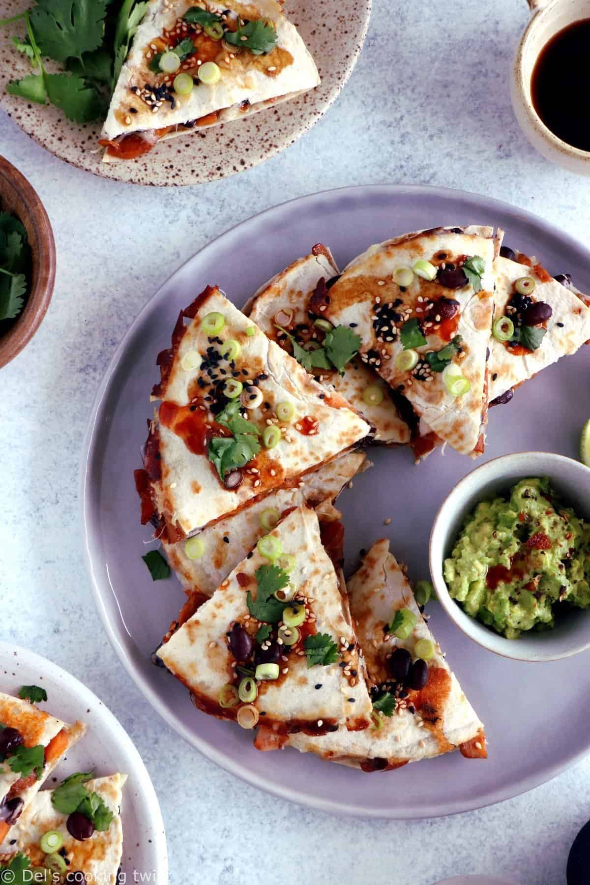 Teriyaki Sweet Potato and Black Bean Quesadillas