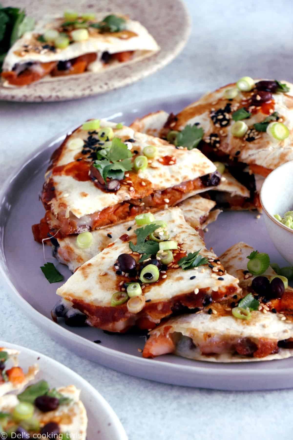 Teriyaki Sweet Potato and Black Bean Quesadillas