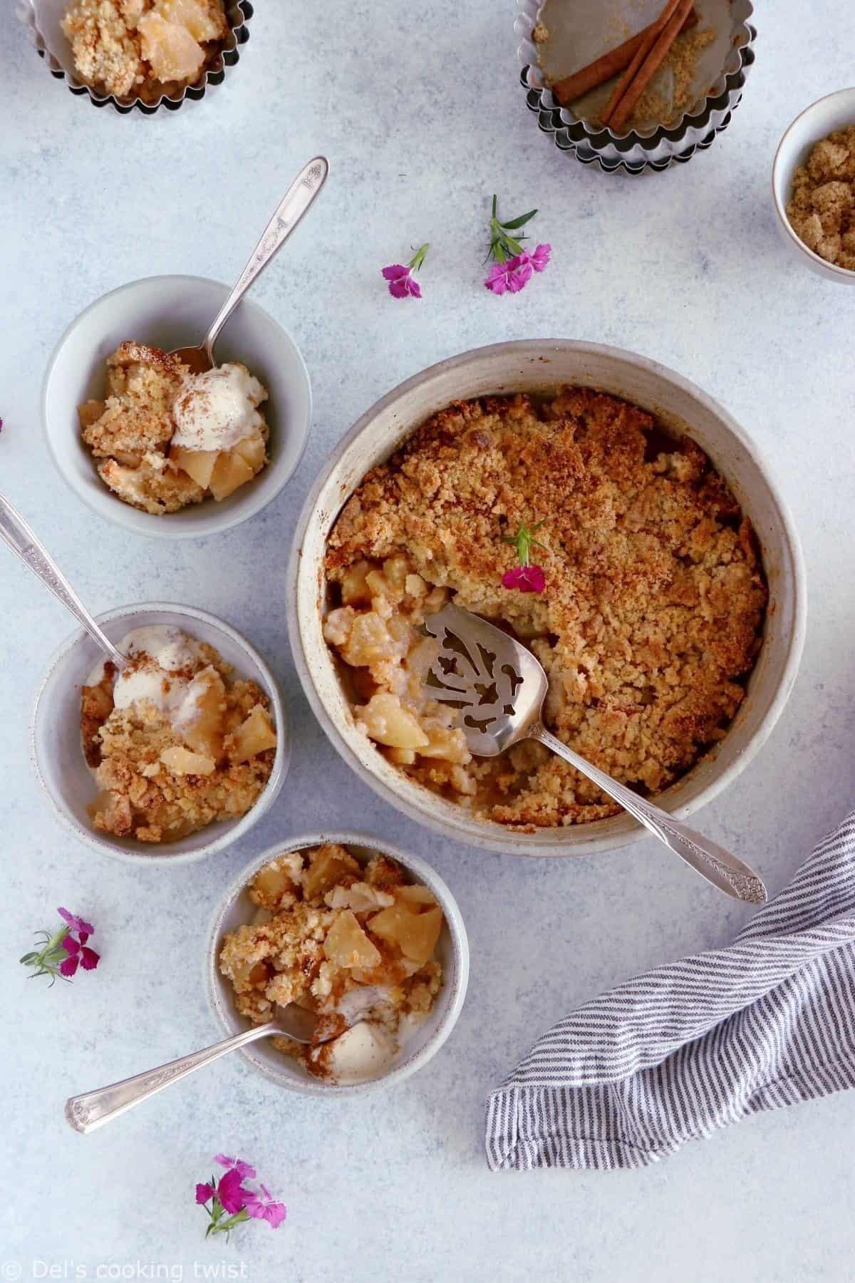 Crumble aux pommes très gourmand