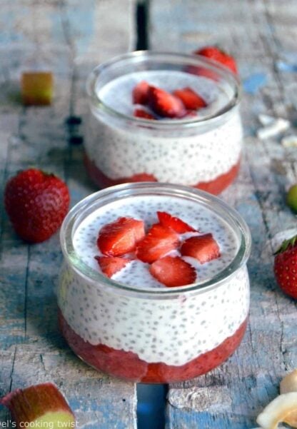 Rhubarb Strawberry Chia Pudding