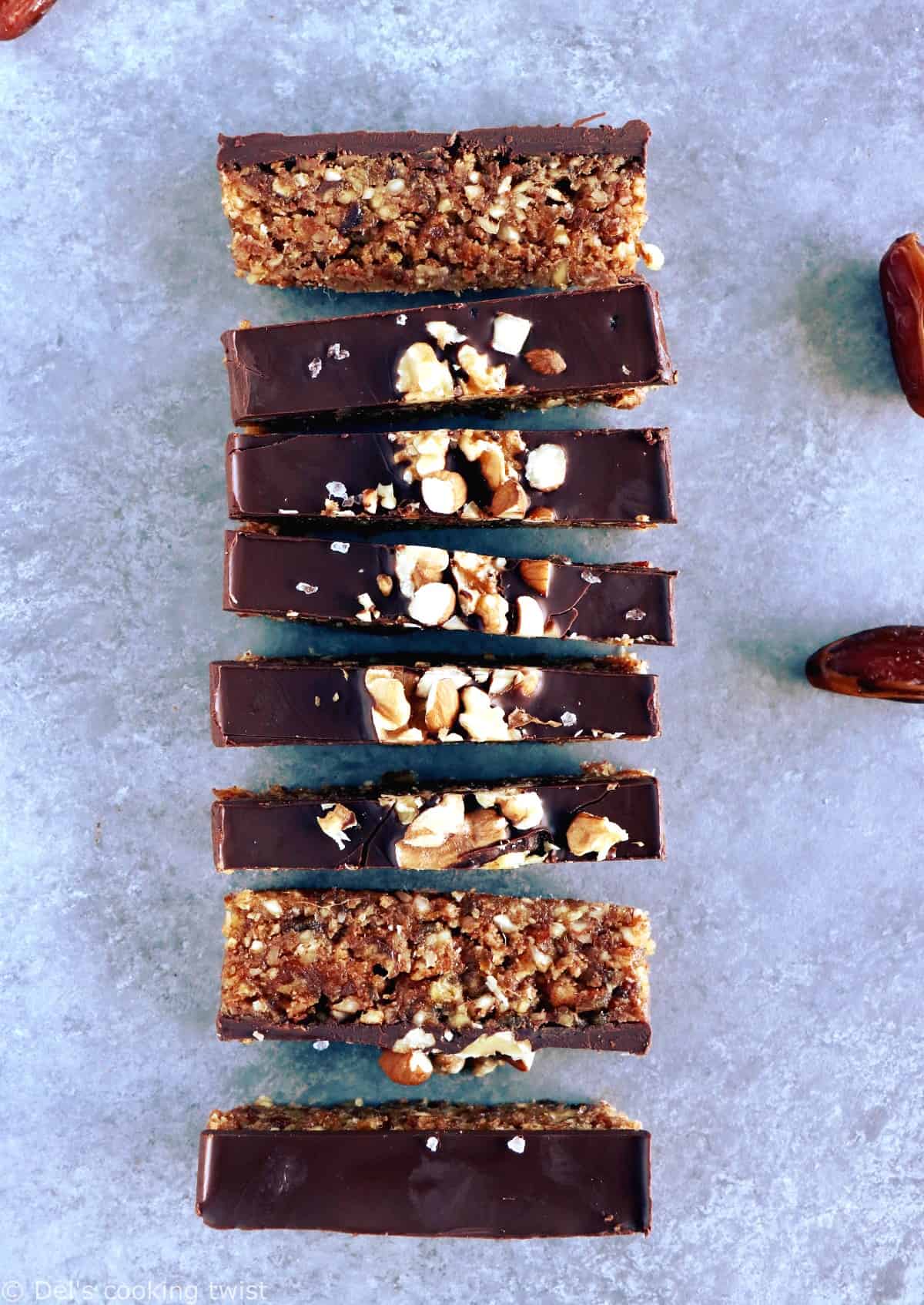 Chocolate Covered Nut Date Bars