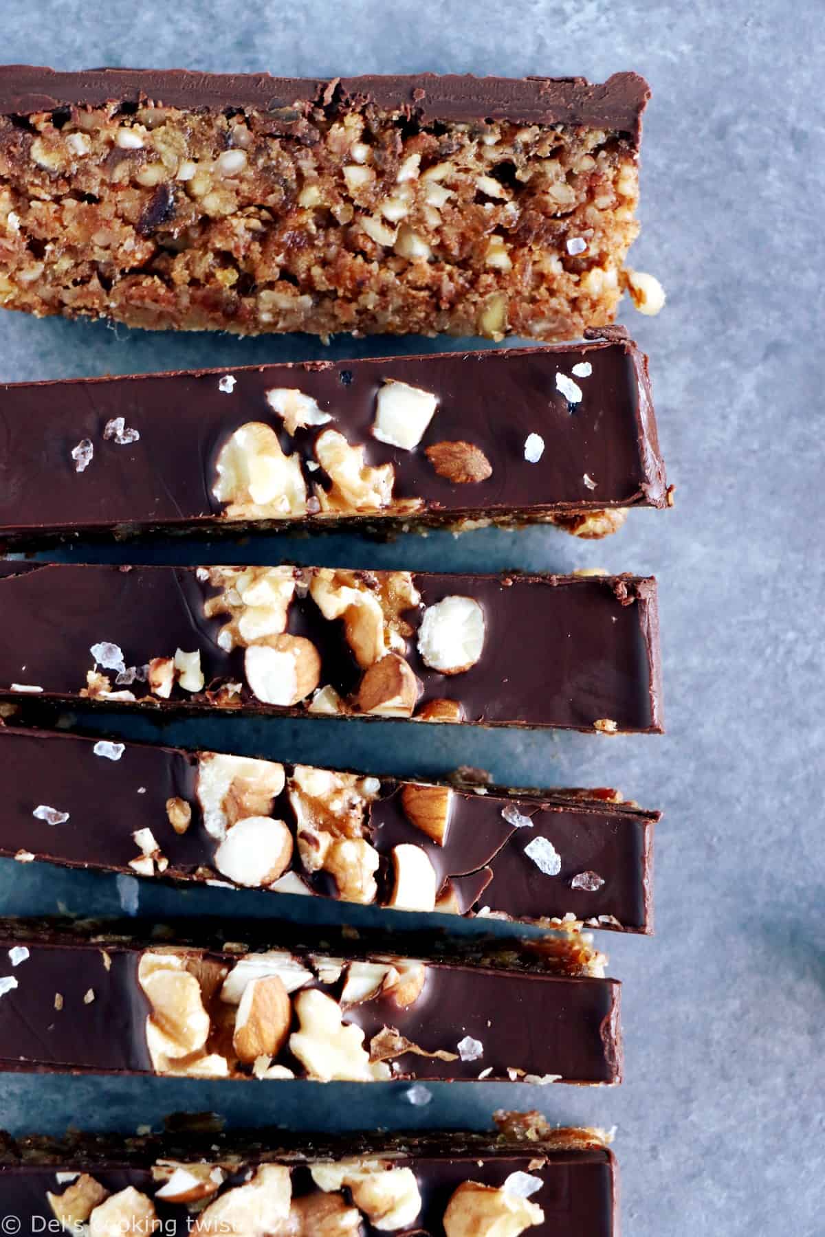 Chocolate Covered Nut Date Bars