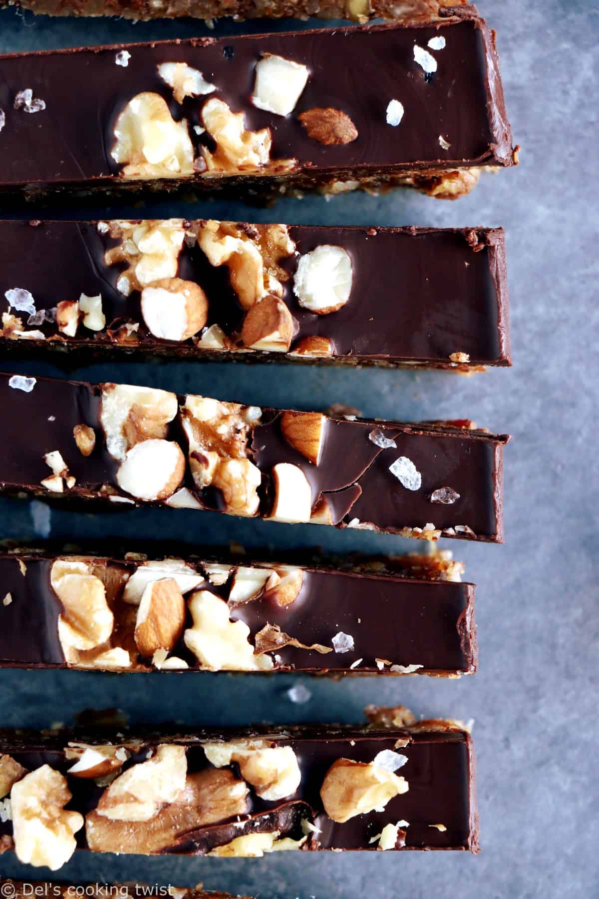 Chocolate Covered Nut Date Bars