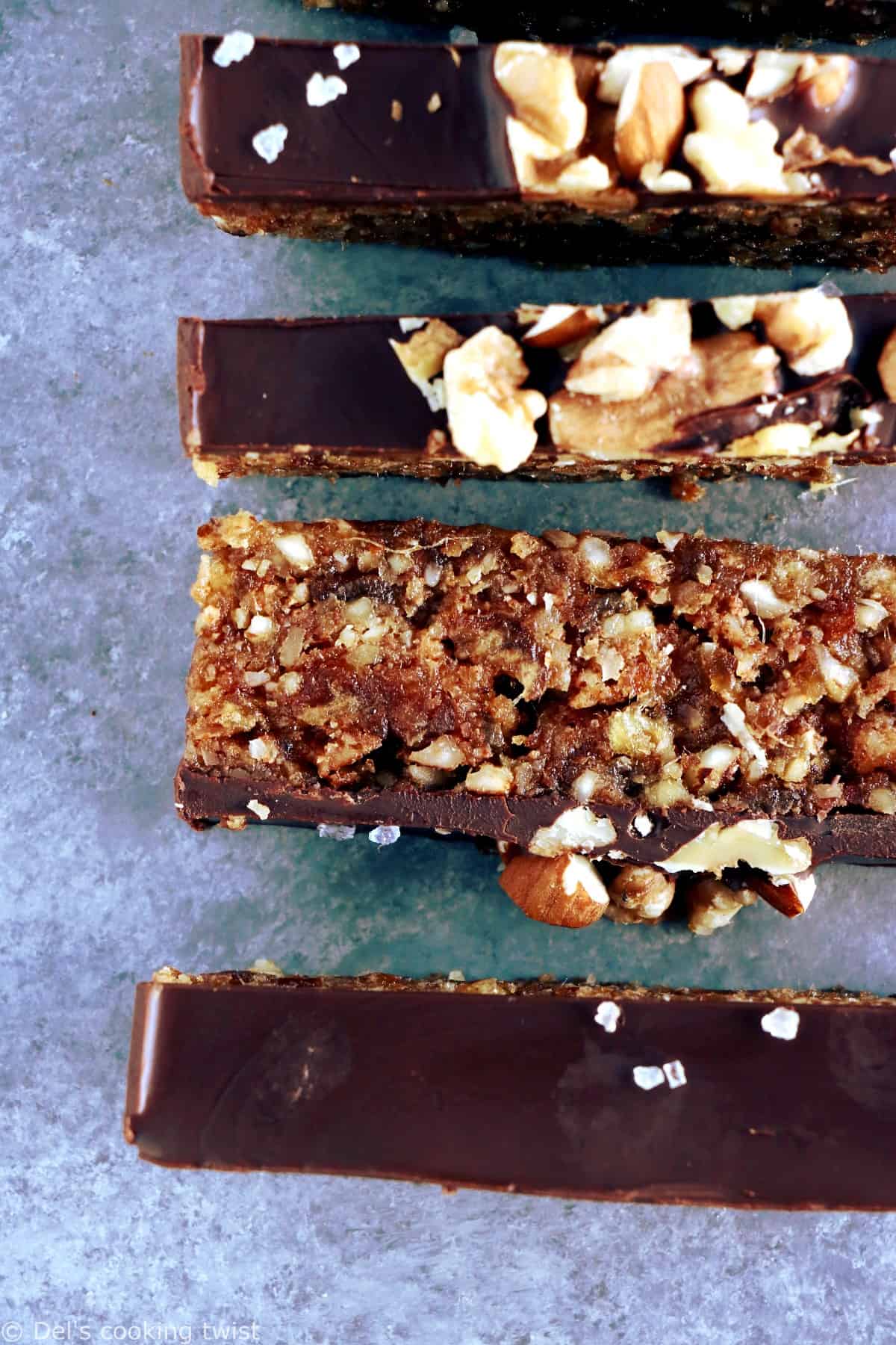 Chocolate Covered Nut Date Bars