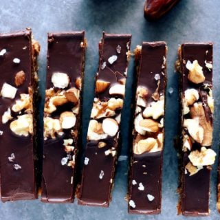 Chocolate Covered Nut Date Bars