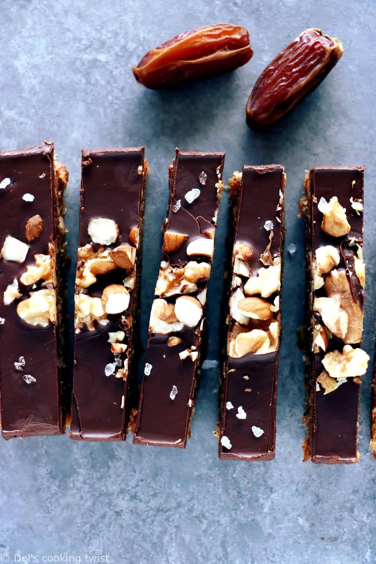 Chocolate Covered Nut Date Bars