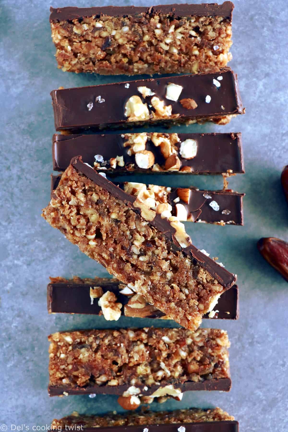 Chocolate Covered Nut Date Bars