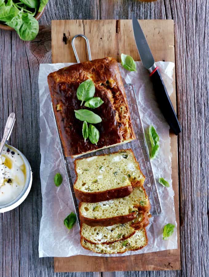 Savory Zucchini Goat Cheese Bread