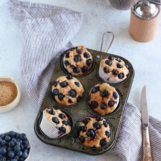 Vegan Blueberry Muffins with Flaxseed