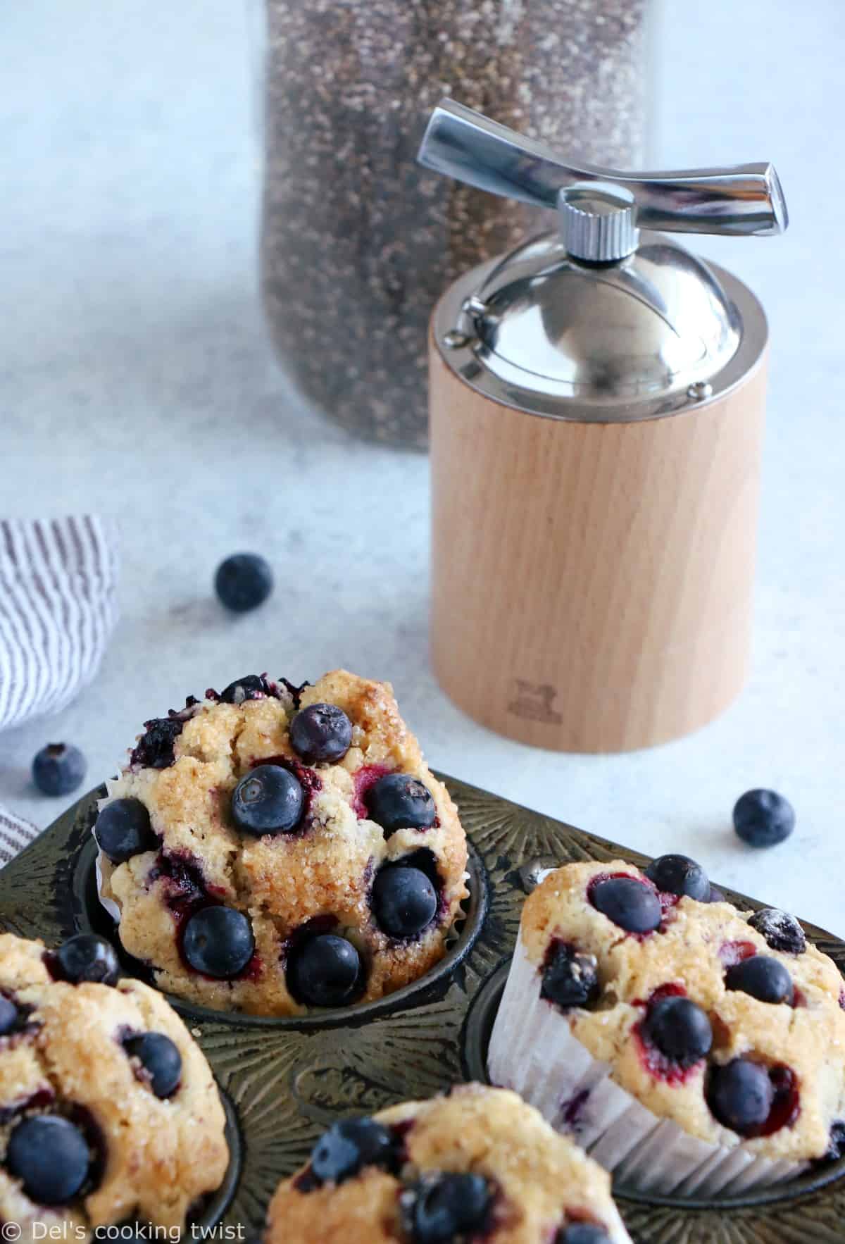 Vegan Blueberry Muffins with Flaxseed