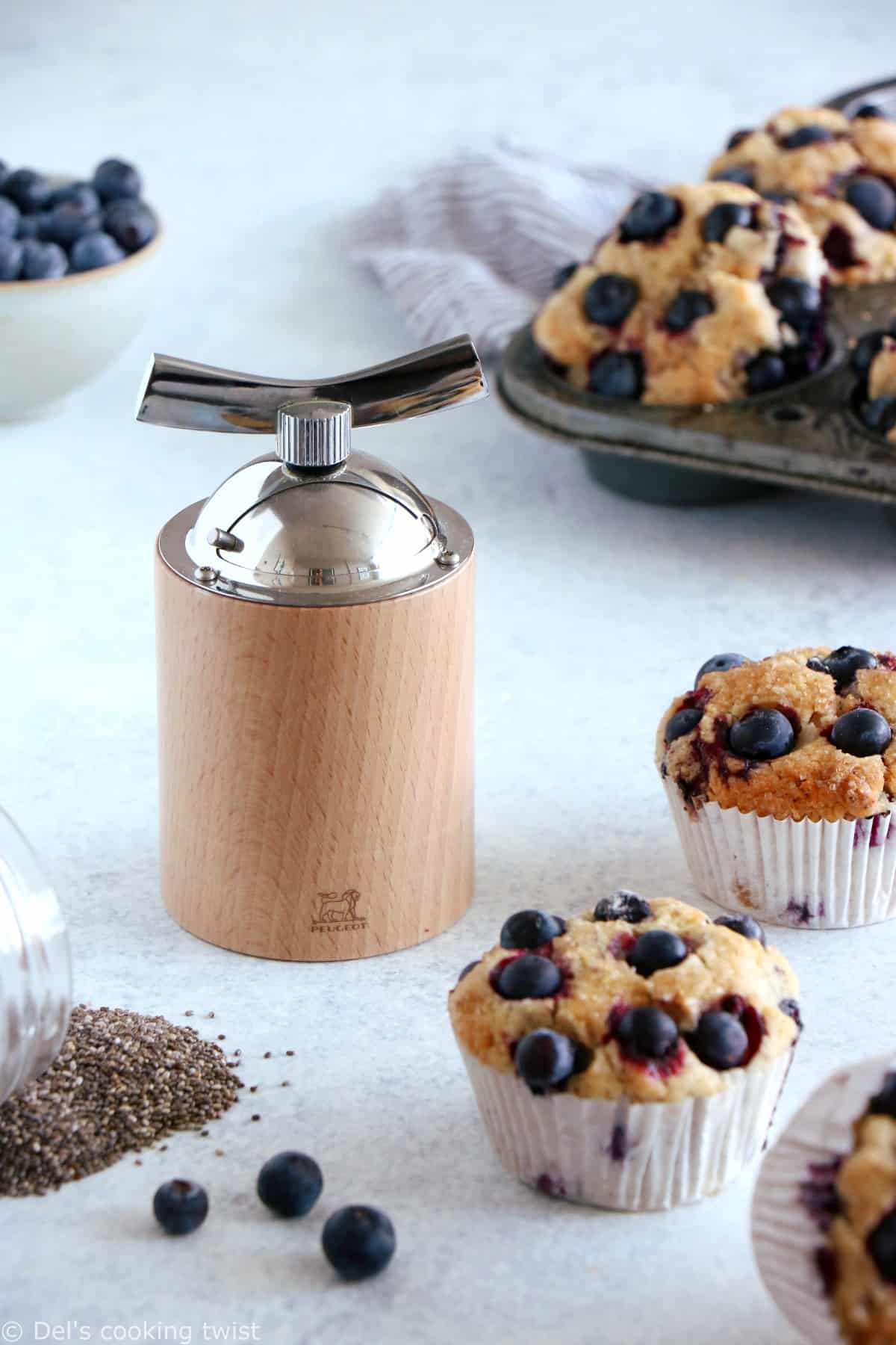 Vegan Blueberry Muffins with Flaxseed