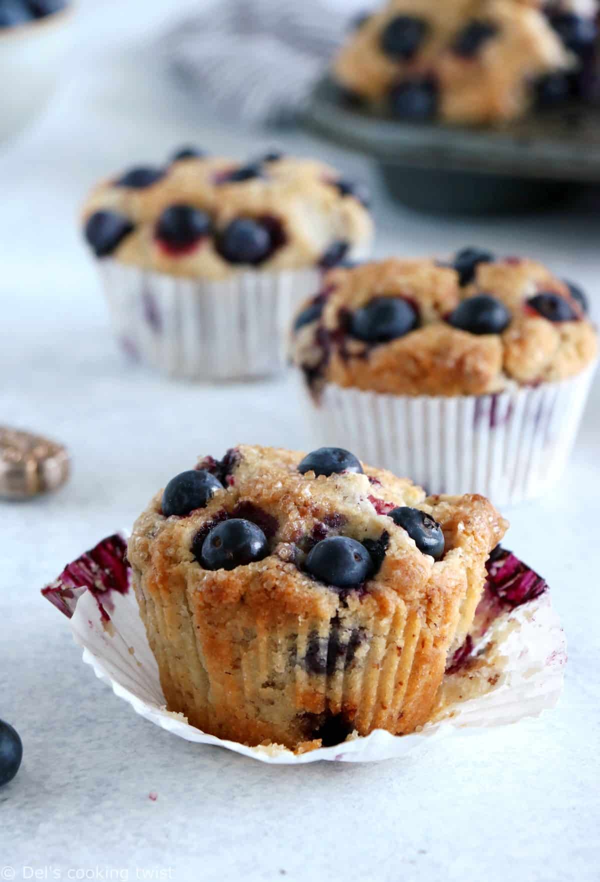 Vegan Blueberry Muffins with Flaxseed