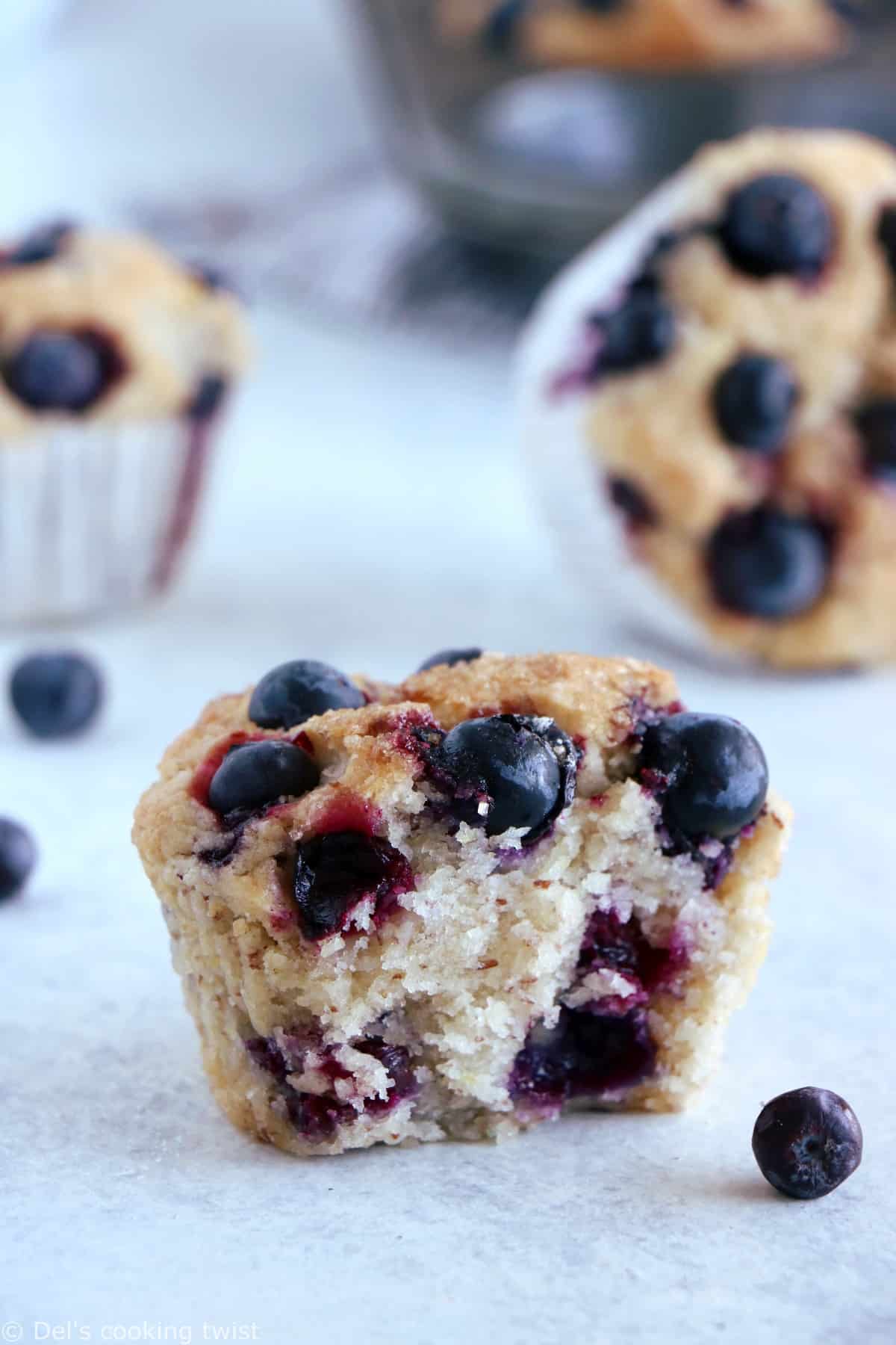 Vegan Blueberry Muffins with Flaxseed