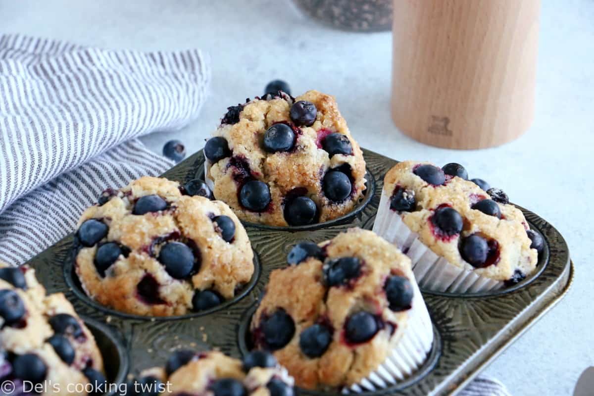 Vegan Blueberry Muffins with Flaxseed